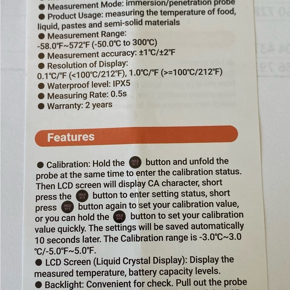 Orange Digital Kitchen Thermometer - Picture 4 of 5
